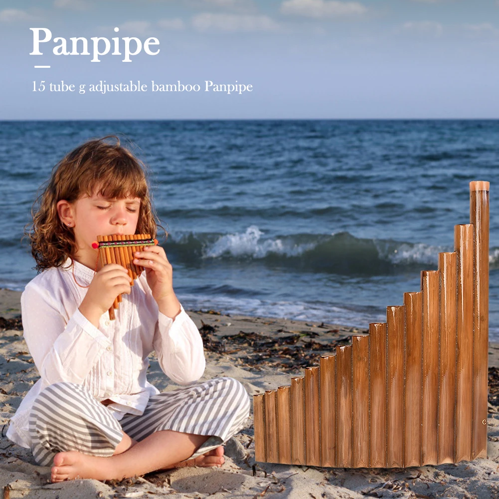 15 Pipe G Key Pan Flute Bamboo Panpipes Chinese Traditional Woodwind Instrument