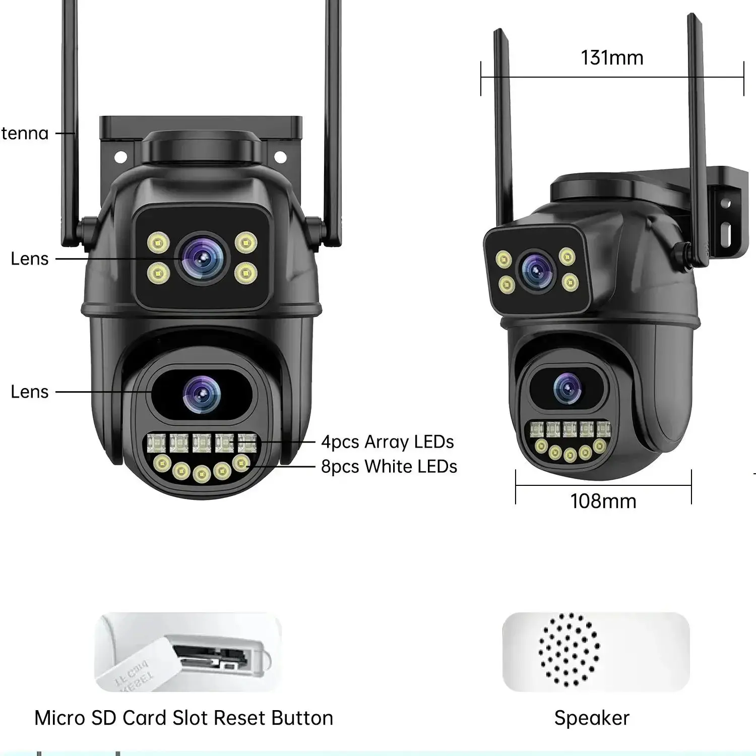9MP4KxiaolianPTZWifiCamerawithDualLensDualScreensAIHumanDetectionWirelessOutdoorCCTVSecurityHigh-speedmemory