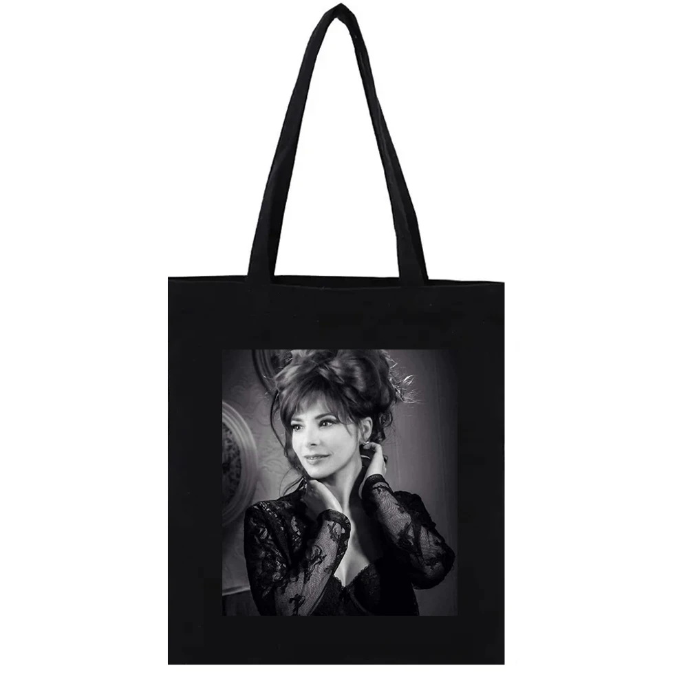 

Mylene-Farmer Poster Canvas Tote Artistic Photos of French Singers Female Handbags Shopping Bags for Women Totebag Bag Bag Funny