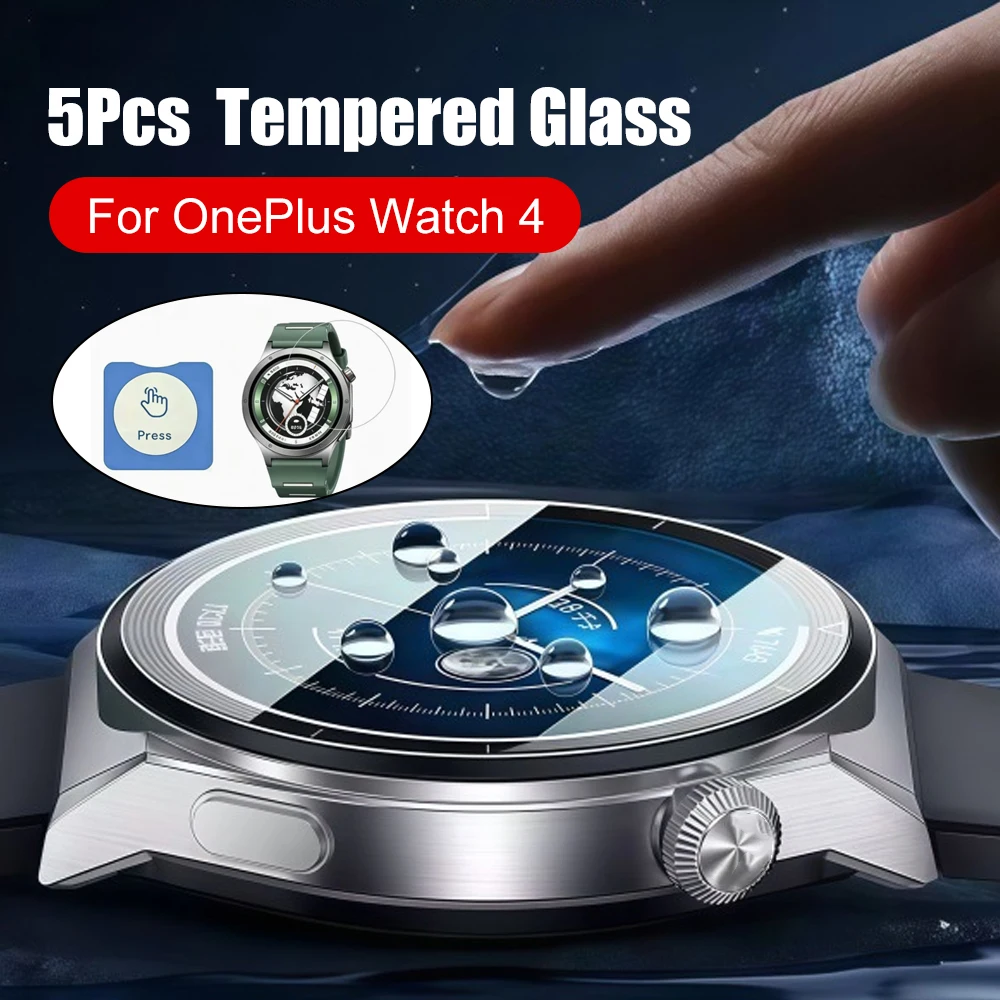 OnePlus Watch 4용 자동 정렬 도구가 포함된 1-5PCS 강화 유리 경도 방지 스크래치 필름 화면 보호기 보호 커버