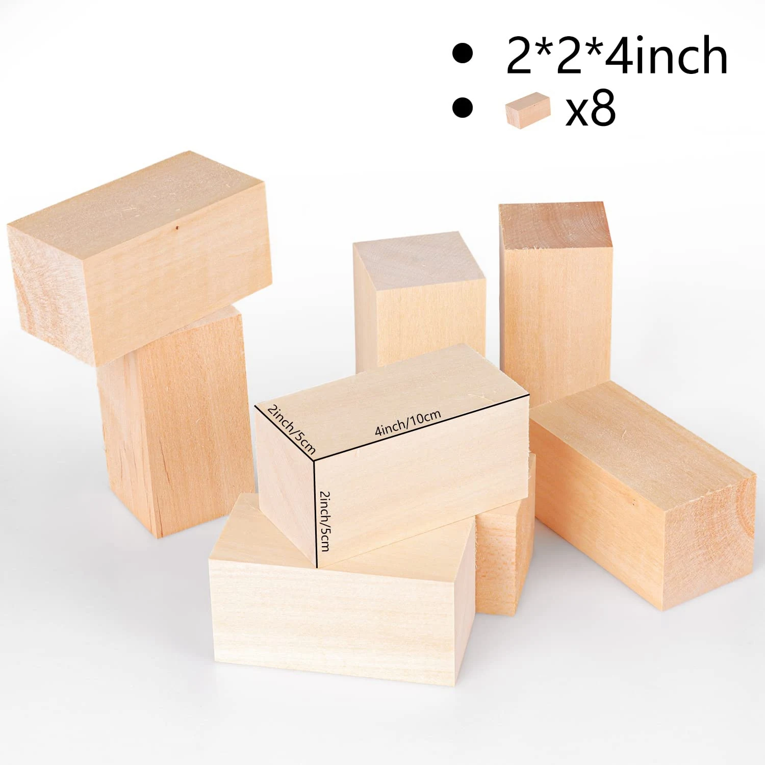 Paquete de 2 bloques de madera para tallar tilo de 4 x 3 x 14 pulgadas, kit  de madera para torneado artesanal, suministros EXO-3442WO