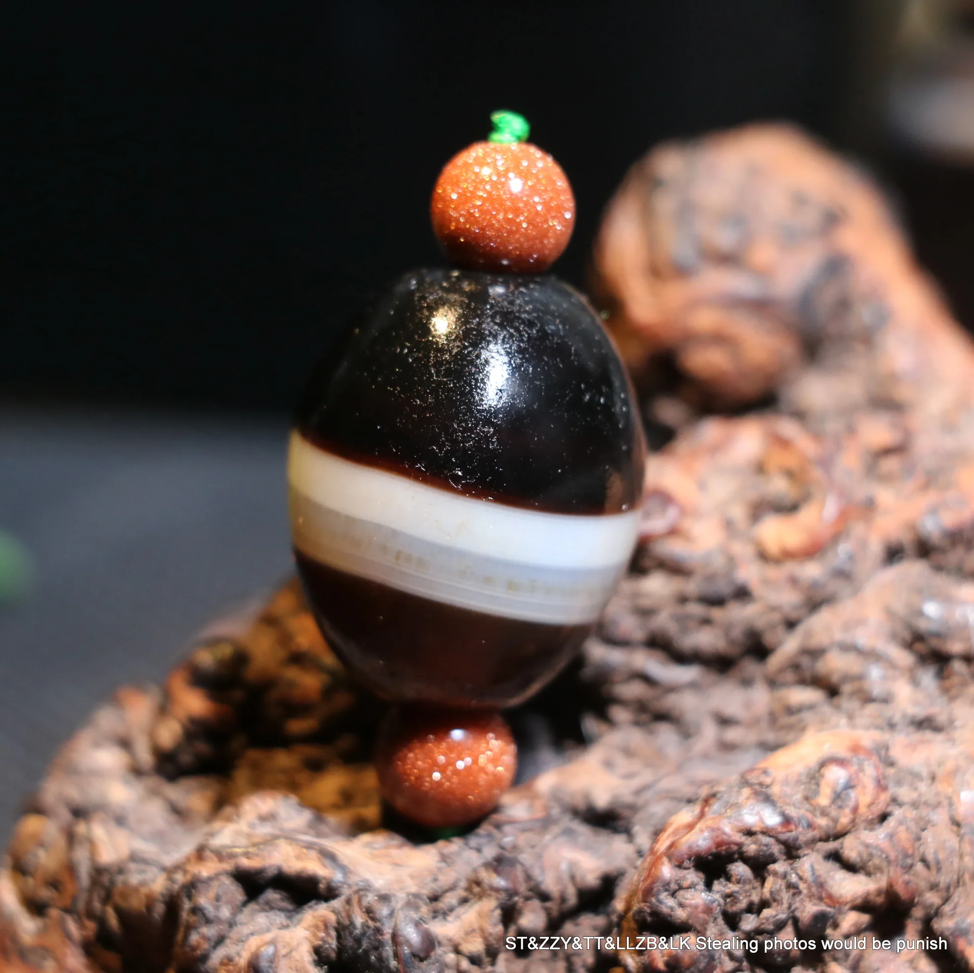 

Magic Power Energy Tibetan Old Agate Silkworm Wide Line Healer Medicine Daluo dZi Bead Amulet LLZB LKbrother Talisman Treasure