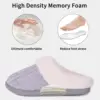 Comwarm Winter Knit Fur Slippers For Women Fleece Lined Plush Slippers With Memory Foam Soft Comfort Warm House Fuzzy Slides 4