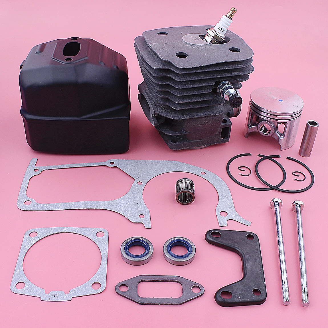 58mm Engine Motor Cylinder Piston Ported Muffler Kit For Husqvarna 395 395XP Gasket Oil Seal Chainsaw Garden Tool Parts 5