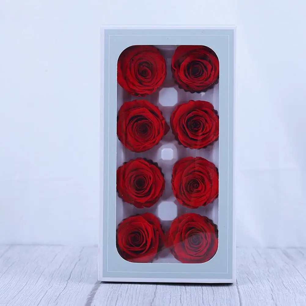 

Artificial Roses Eternal Beauty Realistic Preserved Rose Arrangement for Home Party Decoration Diy Gift 8pcs Non-fading Eternal