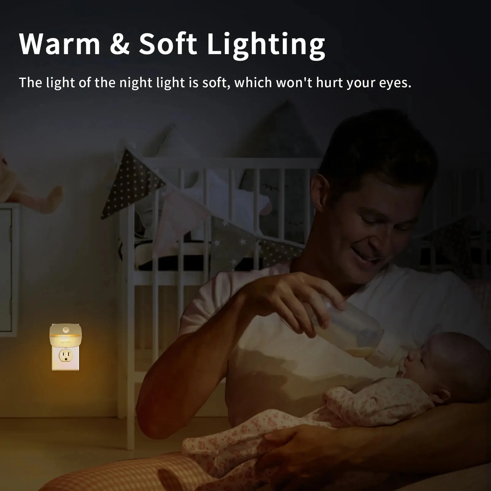 LED Night Light With Motion Sensor Light EU US Plug Socket Lamps Children Night Lights Wireless Wall Bedside Bedroom Night Lamp 3