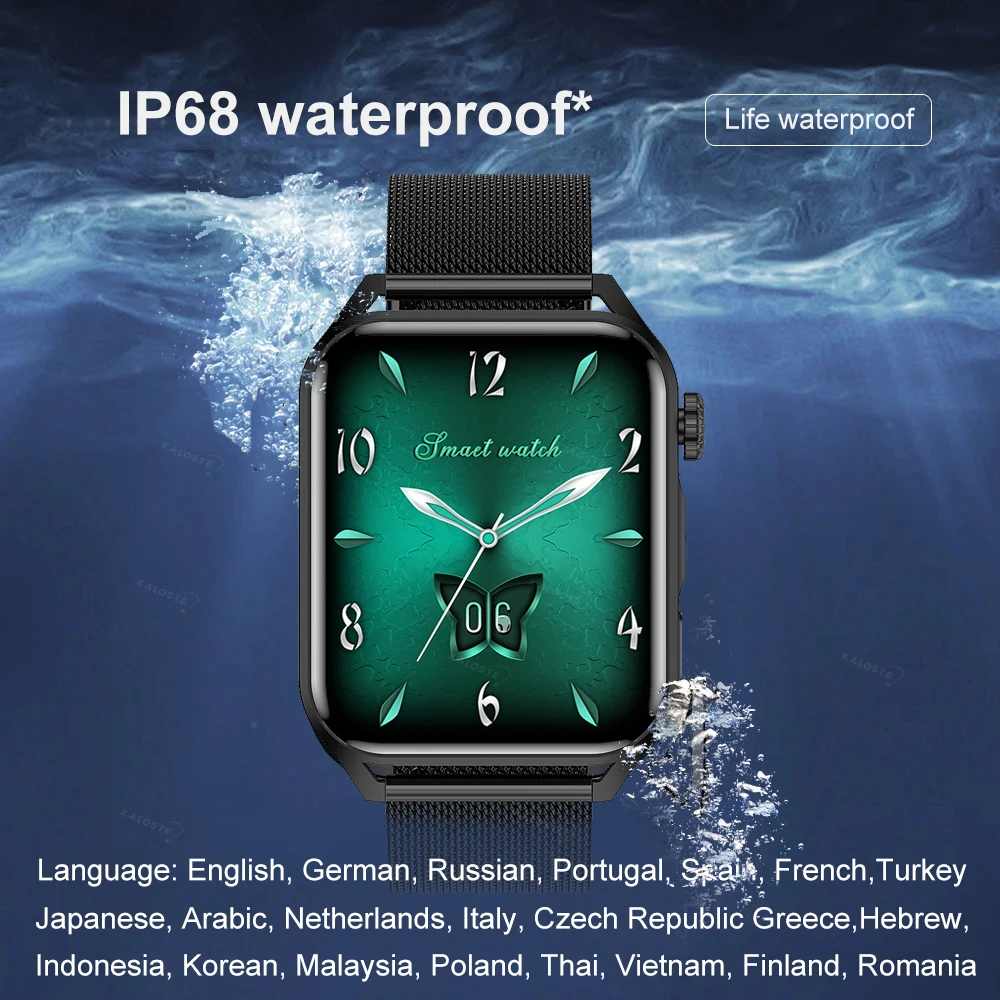 2022 Ʈ ġ  AMOLED HD ũ ׻ ÷  ȭ ð  ƮϽ Smartwatch IP68 ios