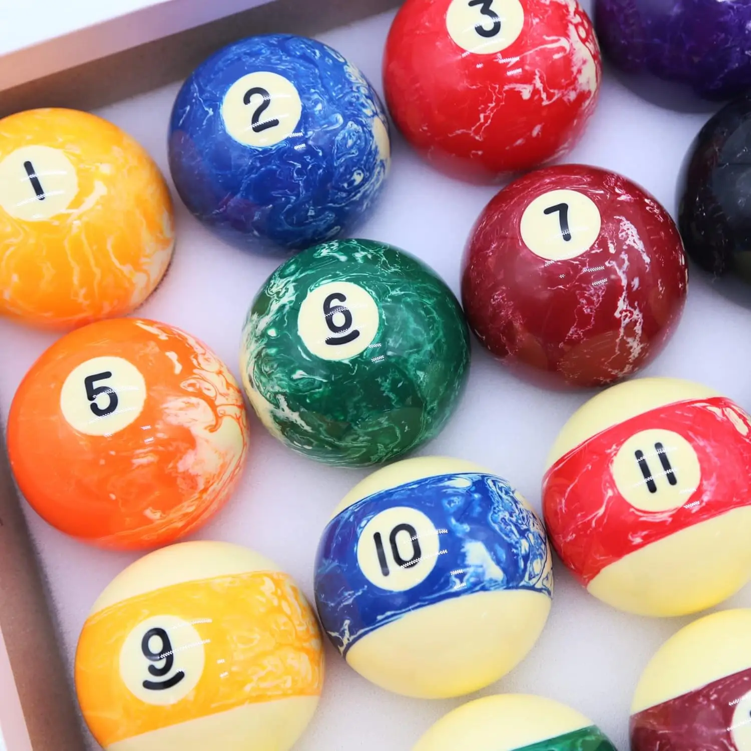 Cueelf Billiard Balls Set 2-1/4" Regulation Size Pool Table Balls for 16 Resin
