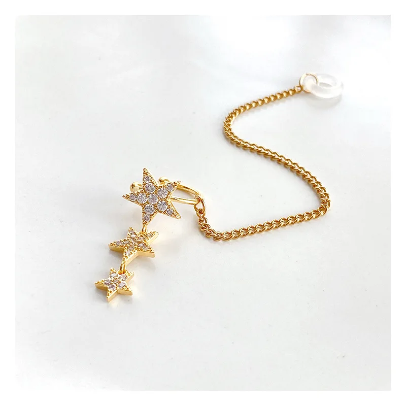 

Headphone Anti-lost Chain Ear Clip Rhinestone Multistar Pendant Headphone Earring for Airpods Wireless Bluetooth Headphone Chain