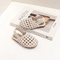 Sandales tissées traditionnelles pour jeunes enfants, été 2026, nouvelles chaussures plates rétro pour bébés, sandales décontractées pour filles, chaussures pour bébés 6