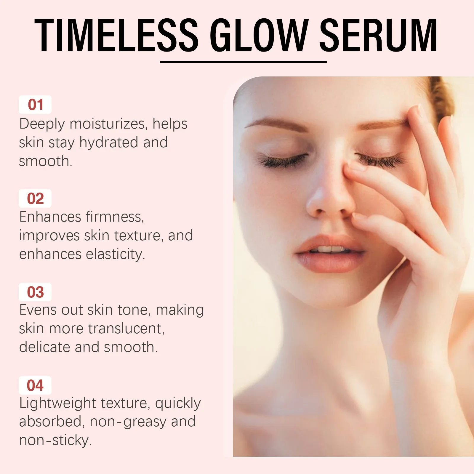 Hyaluronic Acid Firming Serum Moisturizing Fade Fine Lines Wrinkle Smoothing Even Skin Tone Brightening Facial Care Essence 2