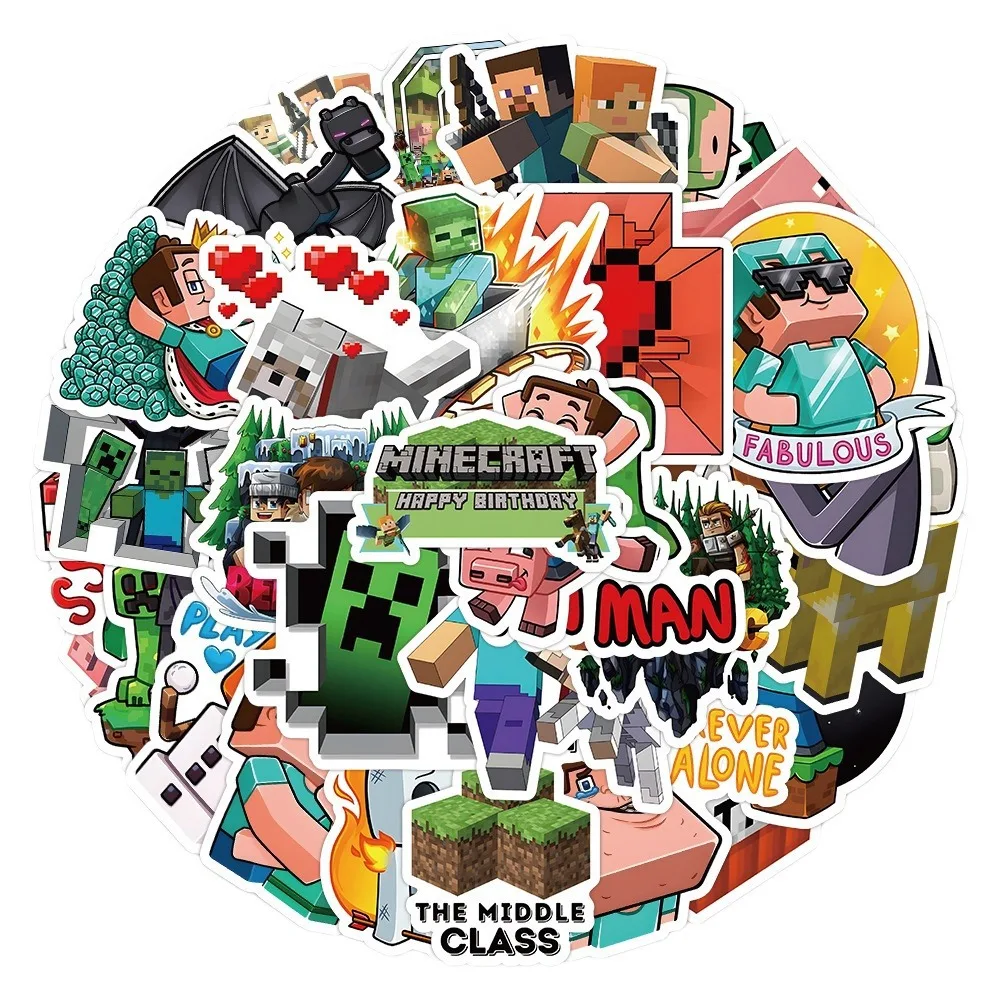 Description Picture 5 of item50/100pcs Cartoon Game Minecraft Anime Stickers DIY Decorative Phone Skateboard Luggage  Icebox Decals for Kids Toy