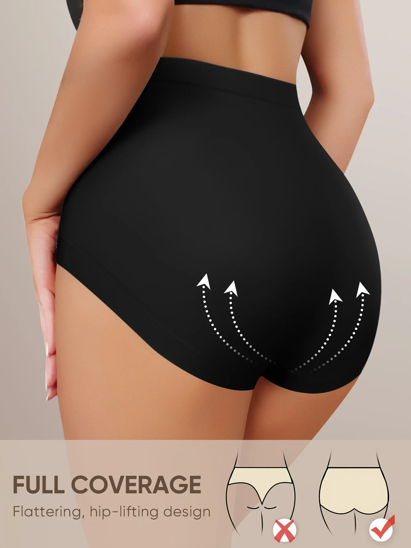 high waisted underwear for sheer dress Palm Sheer Side Panel Leakproof High Waist Brief main image 1