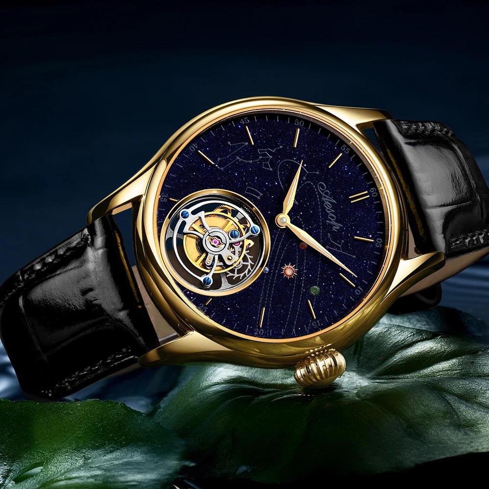 Aesop Genuine Galaxy True Tourbillon Tianjin Movement Starry Sky Sky Micro Painting Earth Mechanical Watch Men's Customized Wate 4