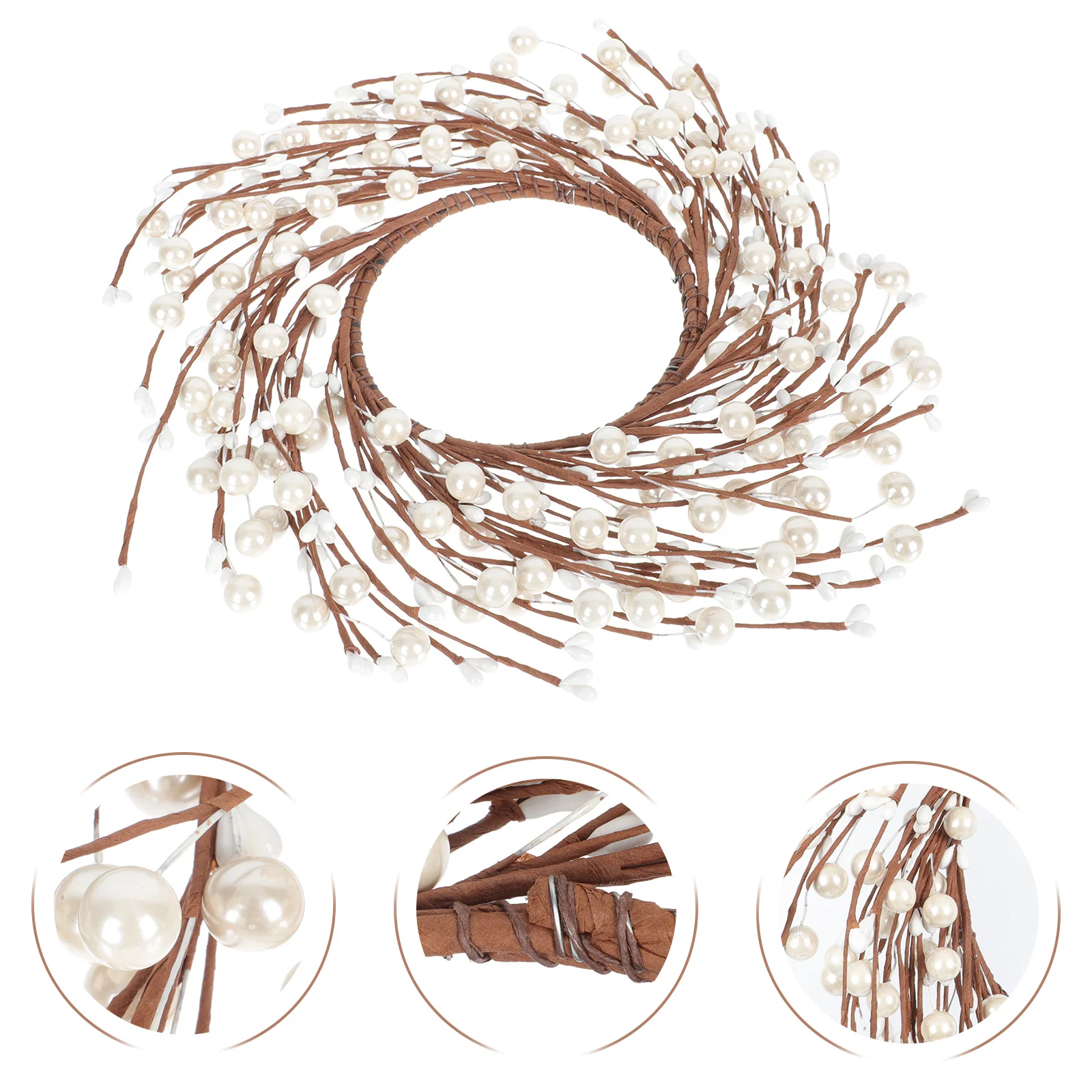 

Artificial Pearl Garland Christmas for Door Advent Wreath Megaphone Neutral Home Decor Winter