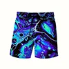 3D Printed Colorful Neon Short Pants For Men Dragon Landscape Pattern Beach Shorts Summer Casual Street Breathable Swim Trunks 1