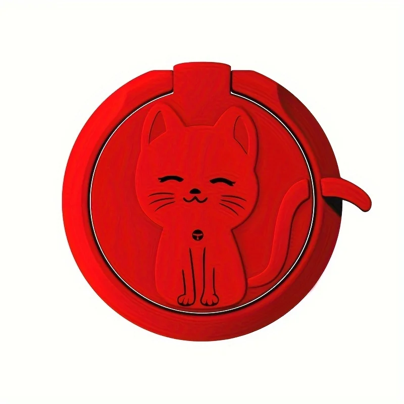 Cute Cartoon Cat Finger Ring Holder - Rotate Metal Mobile Phone Stand