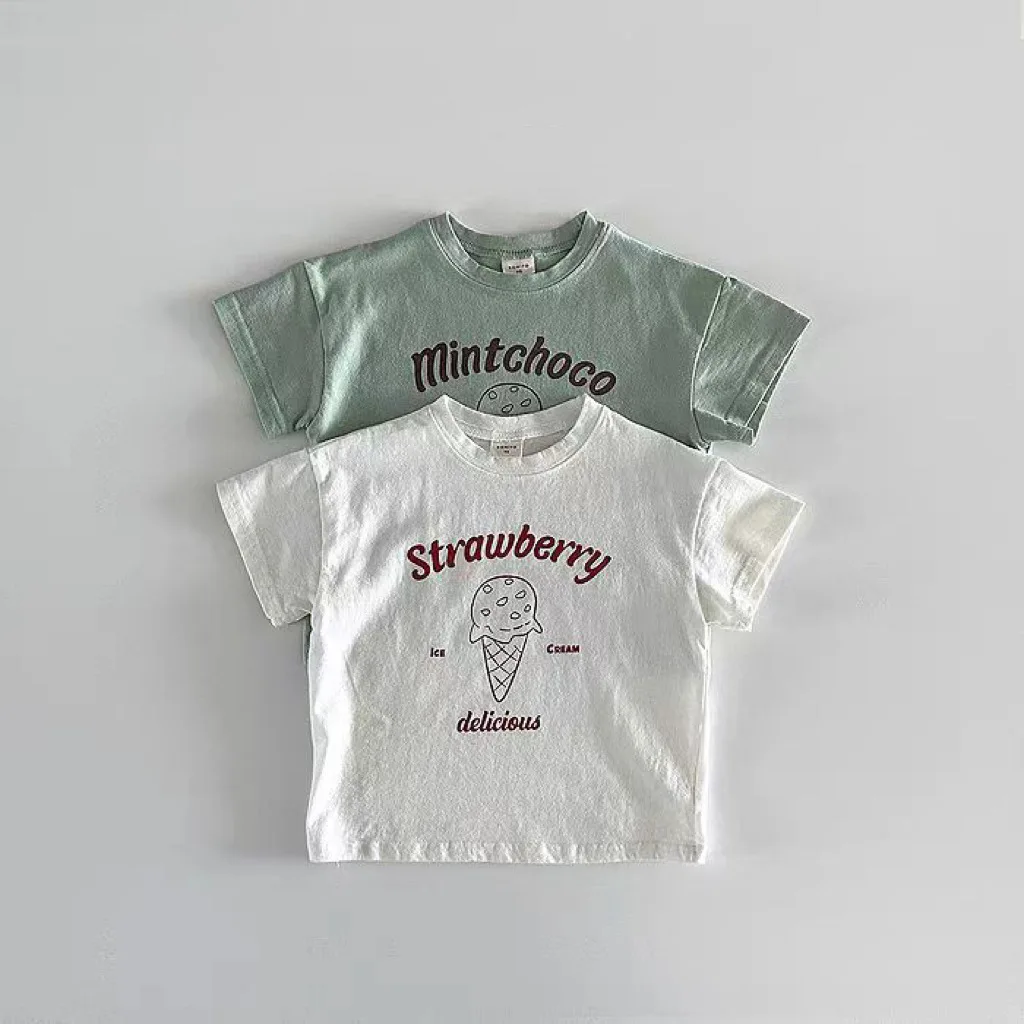 2025 Summer New Baby Short Sleeve T Shirts Cute Ice Cream Print T Shirt For Boy Girl Infant Cotton Tee Toddler Tops Kids Clothes 2 2025 Summer New Baby Short Sleeve T Shirts Cute Ice Cream Print T Shirt For Boy Girl Infant Cotton Tee Toddler Tops Kids Clothes - Image 2