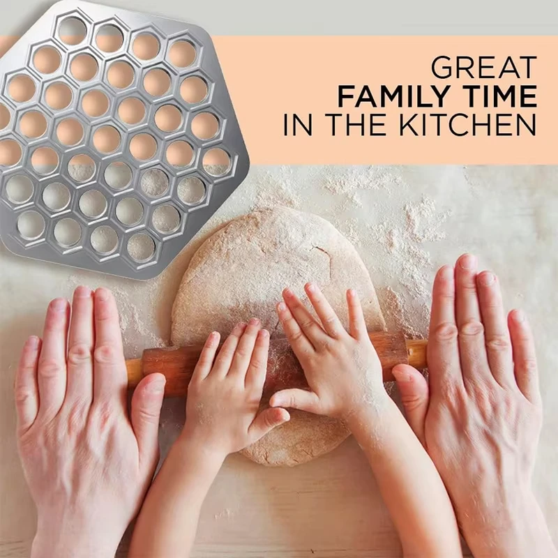 New Pelmeni Dumpling Mold Metal 37 Hole Pastry Press Kitchen Dough Press Ravioli Making Mould for Ravioli and Dumplings