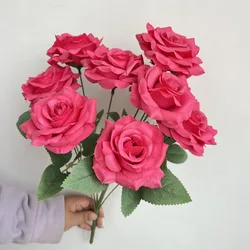 Diamond Roses Bouquet - Elegant Artificial Flowers for Home and Wedding Decor (Rose red)