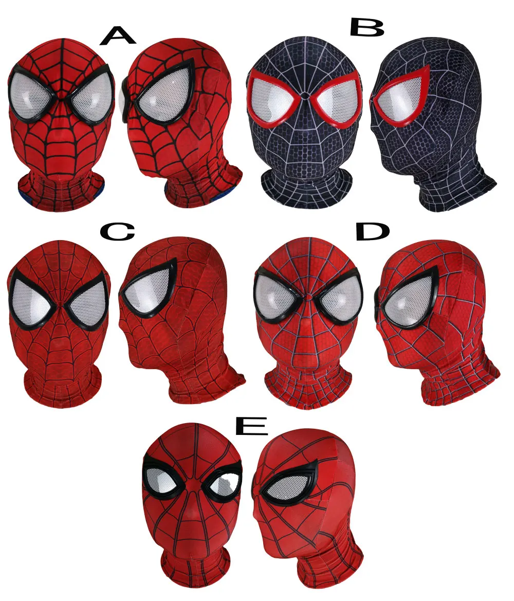 3D Printed Spider Masks Halloween Party Cosplay Spiderman Costumes Lycra Spider Mask Superhero Lenses Multi-style mask