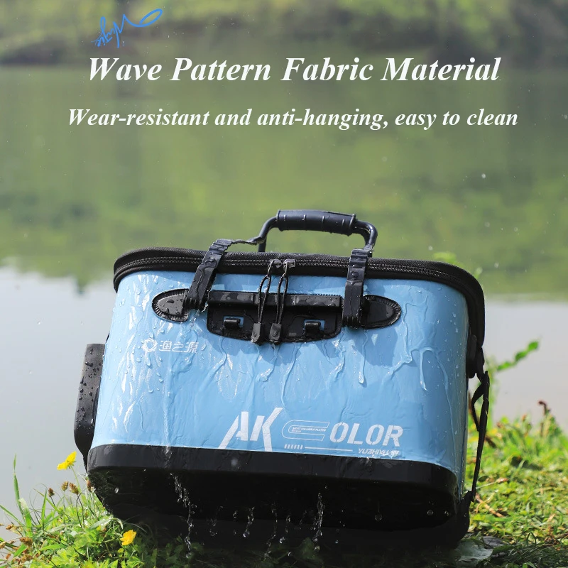 Fishing Live Bait Bucket with Oxygen Pump Large Capacity 5 Layers Thickened Portable Foldable Bucket Aeration Hole Fishing Tool