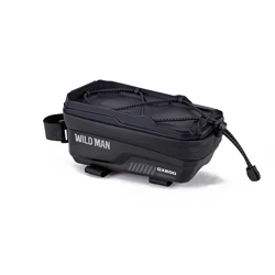 WILD MAN GX200 Hardshell EVA Mountain Bike Bag with Storage Pockets and Phone Holder (Black)