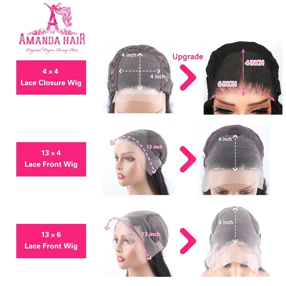 Human Hair Wig HD Lace Frontal 28 30 inch Bone Straight 220% 13x4/6 Lace Front 5x5 Human Hair Closure