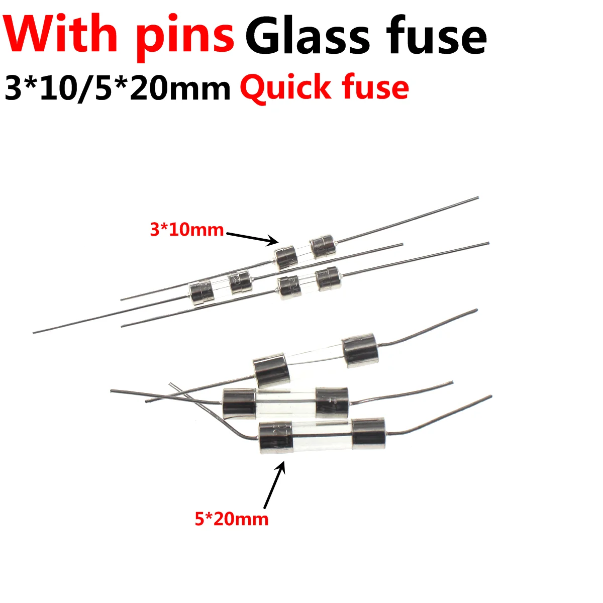 100PCS 5x20mm 3x10 Axial Glass Fuse Fast Blow 250V With Lead Wire 5x20 F 0.5A/1A/2A/3A/3.15A/4A/5A/6.3A/8A/10A/12A/15A fuse tube 4pcs metal 1 9in beadlock wheel rim hub compatible with axial scx10 axi03007 90046 traxxas trx4 redcat gen8 rc car