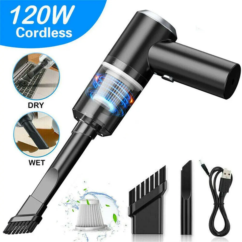 

None USB Wireless Vacuum Cleaner None 16.5*14.5*4cm 2000mAh Battery Black/white Dry And Wet For Home And Car Use