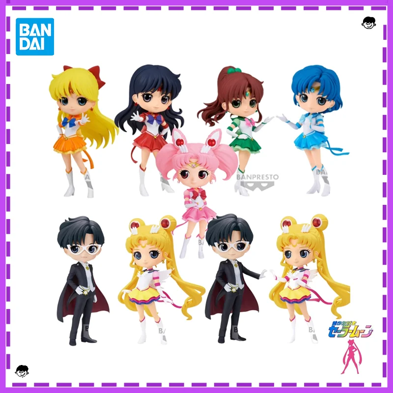 

BANDAI Sailor Moon figure toys Qposket Mizuno Ami Hino Rei Kino Makoto Aino Minako figure Brand new genuine In shelf