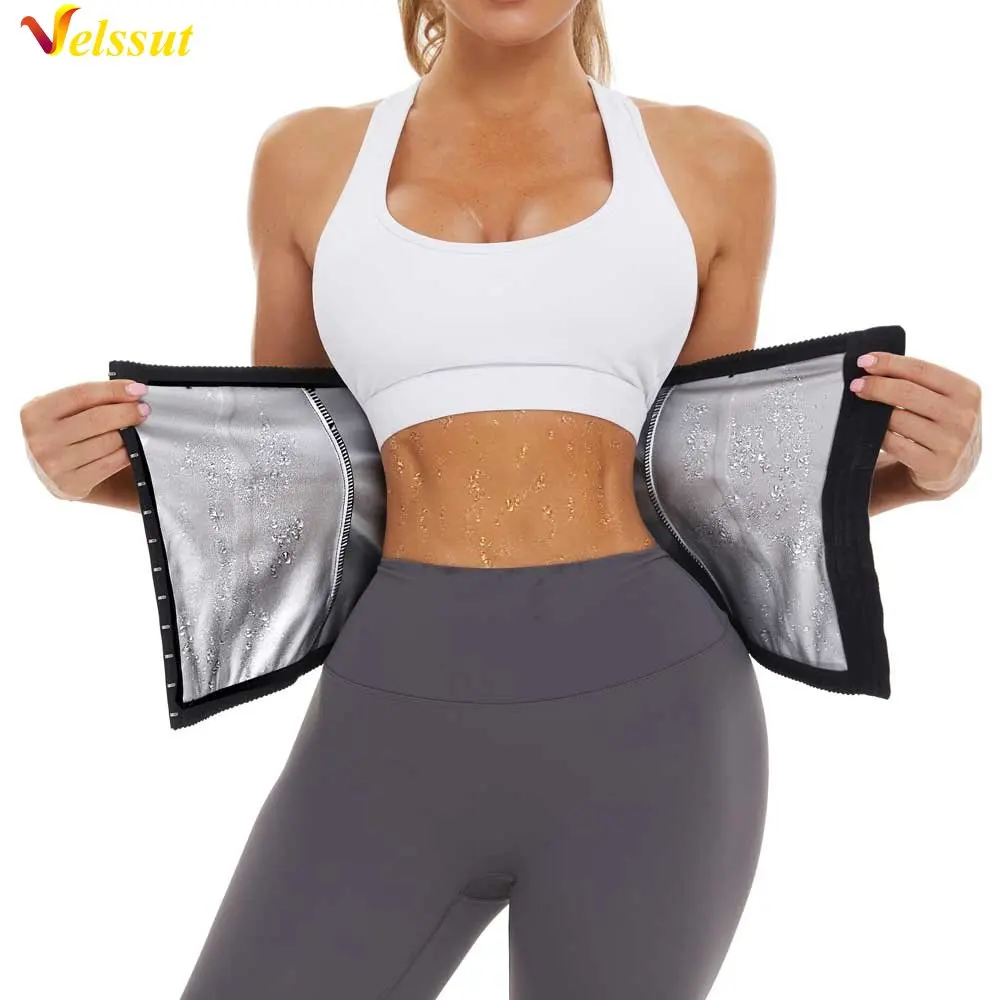 

Velssut Hot Sweat Sauna Body Shaper Corset Waist Trainer Belt Women Fat Burner Slimming Fitness Belly Wrap Strap Girdle Shapers