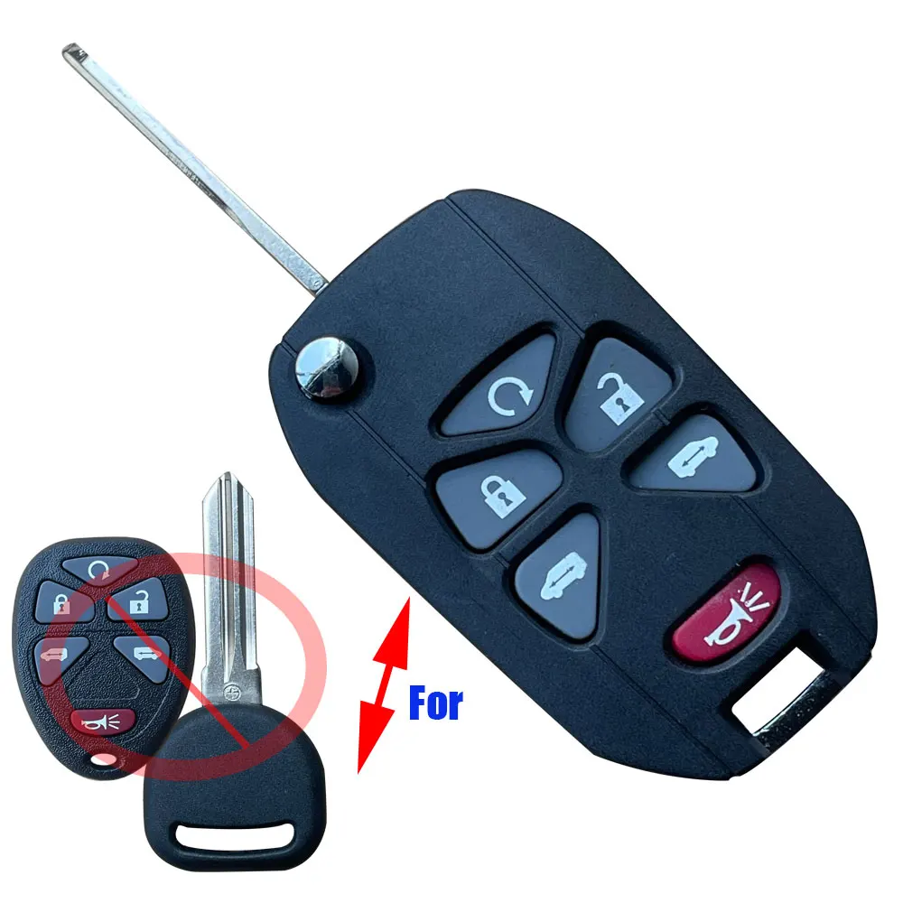 Car Key Shell Refitting Flip Remote 5 6 Buttons 22733524 For Captiva 2011 Buick G-C Chevrolet Cadillac Pontiac Saturn