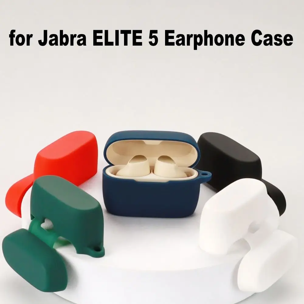 Silicone Headphone Cover For Jabra ELITE 5 Wireless Earbuds Case Shockproof Bluetooth Earphone Protector Soft Charger Box Shell