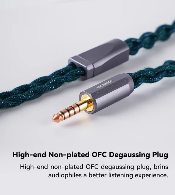 Nicehck greenod銅合金イヤホンワイヤー、hifi、iem、ofcプラグ  