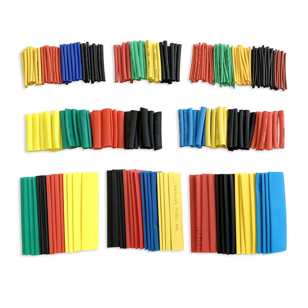 ZIShan 127-530pcs Tube Thermoresistant Tubing Wrapping Kit Electrical Connection Wire Cable Insulation Sleeving Thermoretractile heat shrink tube