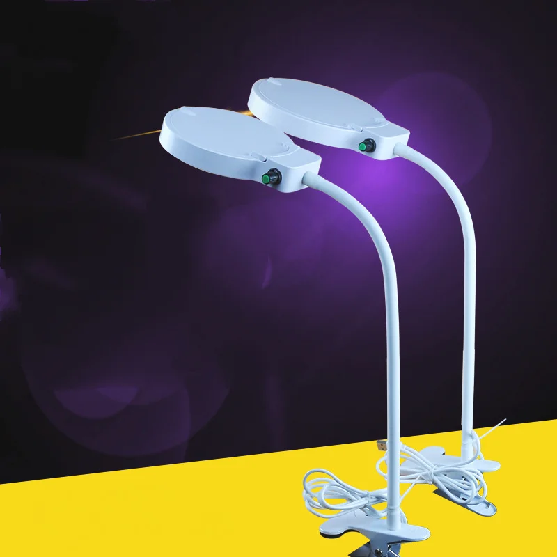 

Desktop Magnifier 130Mm Lens Clip Type Hosemagnifying Glass for Reading with 36 Ring Led Light Stand Illuminated Magnifier
