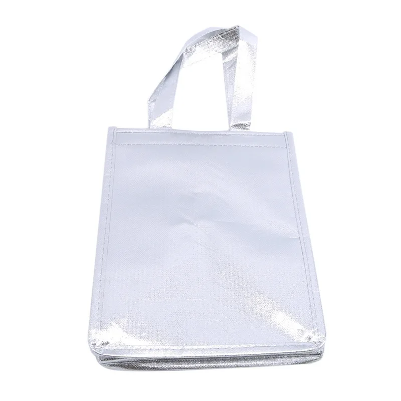 1Pc Silver Thermal Insulated Lunch Bag – Large Square Foil Cooler Tote for Cake, Sandwi... - SKU TILB1544 - UGI Packaging