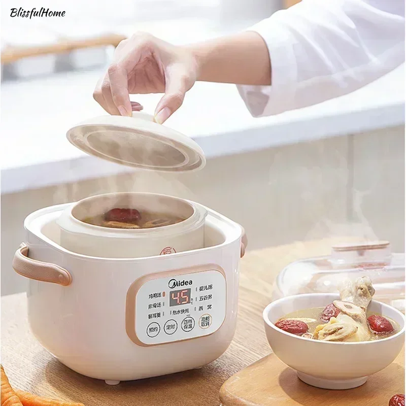 New 0.8L ceramic stew pot. Household. For baby food & more. Electric soup cooker.