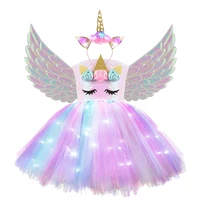 Robe Tutu Lumineuse pour Bol, Arc-en-ciel, Nairobi Orn, ixd'Anniversaire, Paillettes Rougeoyantes, Longueur au Genou, Costumes d'Animaux d'Halloween 2