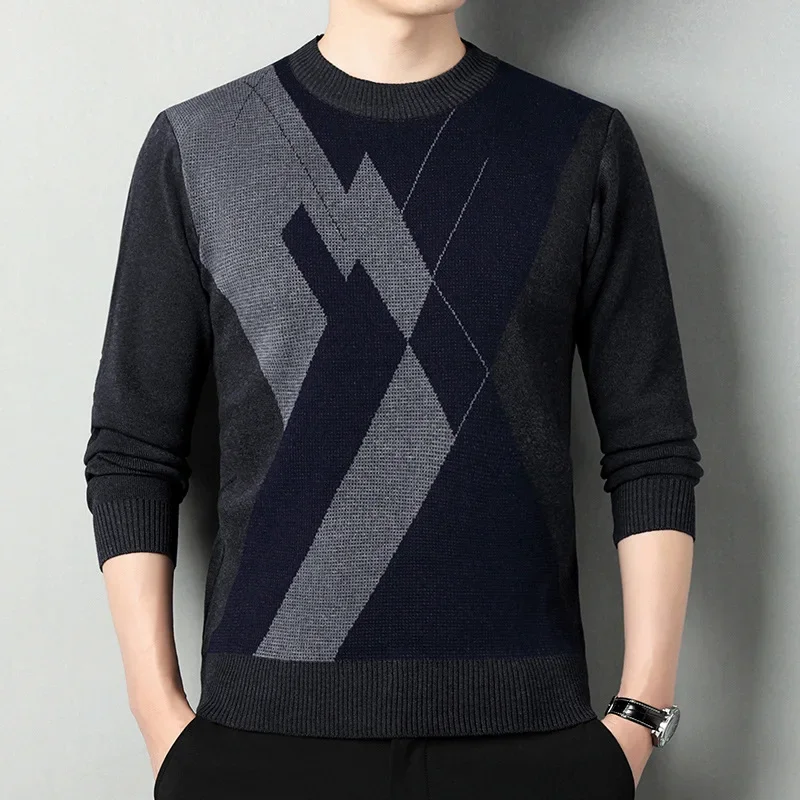 2024 Brand New Men's Sweater Round Neck Men Sweaters Knit Pullovers for Male Youth Slim Knitwear Man Sweater 48 Colors 3