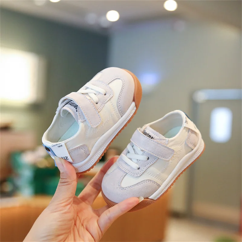 2024 New Spring  Baby Shoes Leather Toddler Boys Casual Shoes Soft Sole Outdoor Tennis Fashion Little Kids Girls Sneakers 4