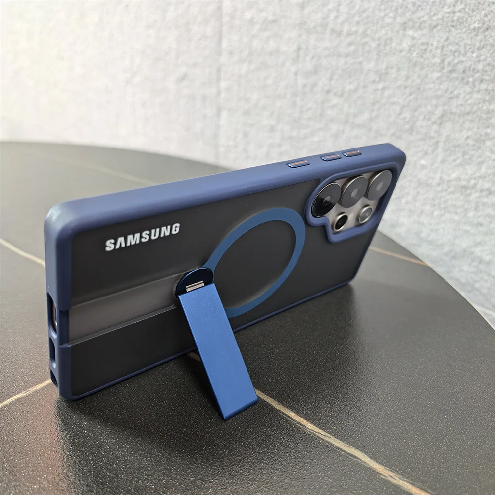 حافظة شحن مغناطيسية بحامل معدني لهاتف سامسونج جالا...