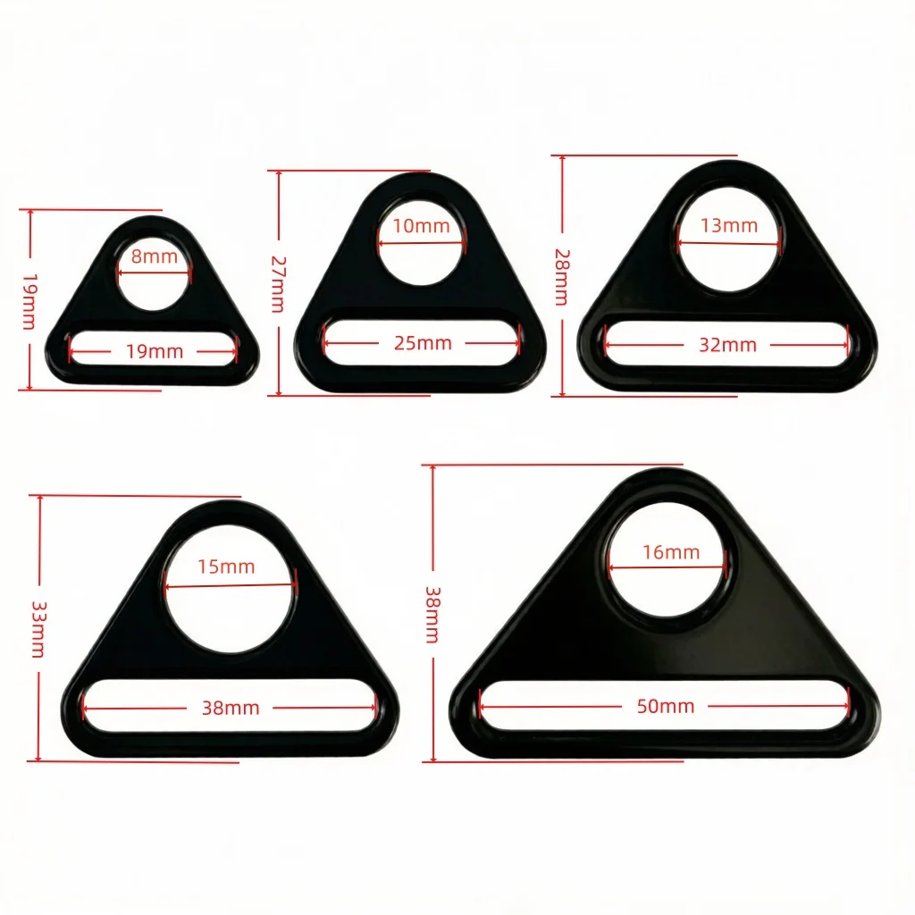 5-60 Pcs 19-50mm 금속 버클 삼각형 조정 벨트 버클 가방 스트랩 웨빙 카라비너 ??클립 금속 링 하드웨어 액세서리