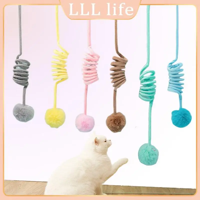 

Plush Cat Spring Toy With Suction Cup Adjustable Stretchable Hanging Pet Interactive Toy Cat Spring Toy Colorful Springs Cat toy