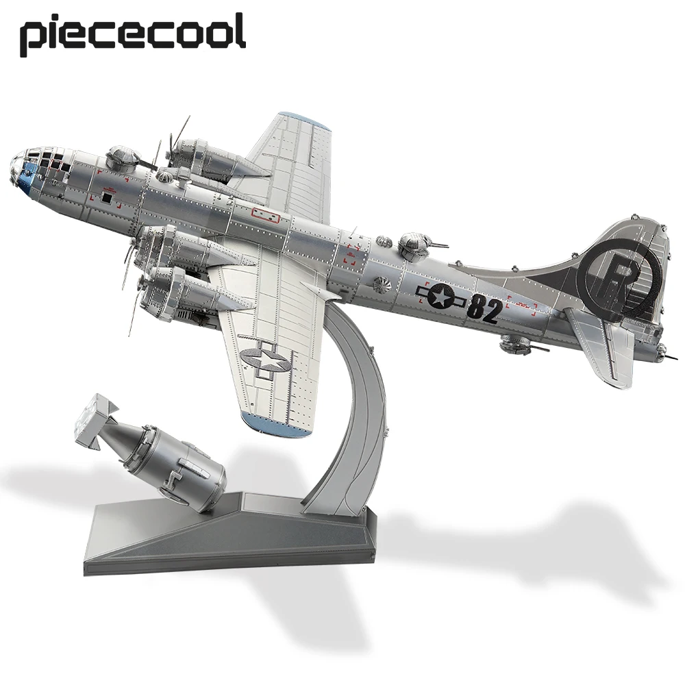 Piececool 3D Puzzles B-29 Super Fortress Metal Assembly Model Kits Creative Toys Jigsaw DIY for Adult Gifts 150Pcs 1 42 scale diecast ford 2018 mustang gt super racing assembly car model doors openable educational collection boy toy gift box