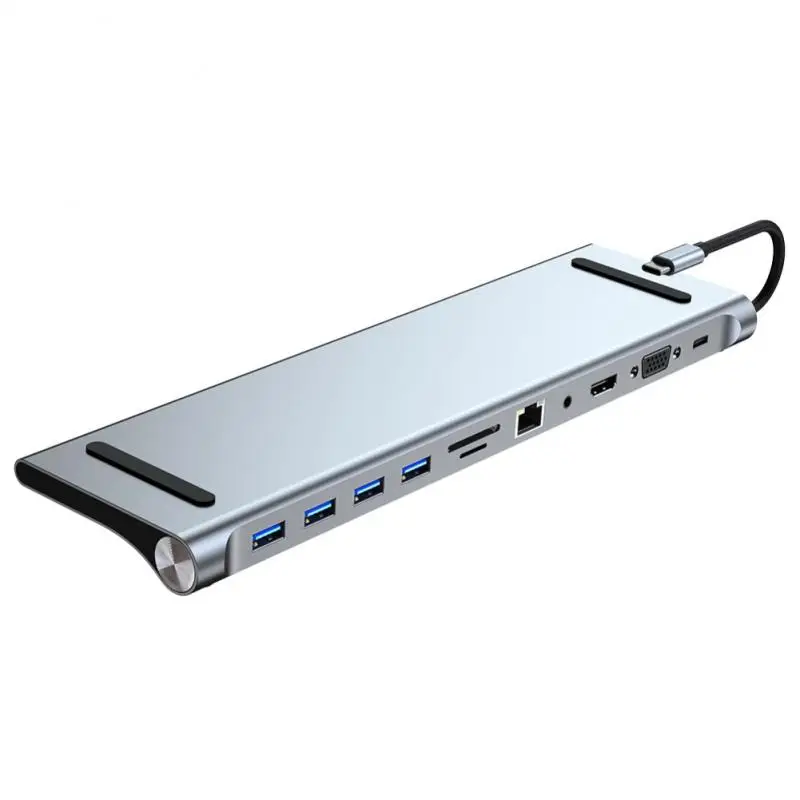 맥북 아이패드 PC 액세서리용 노트북 스탠드, 11 포트 도킹 스테이션, USB 3.0 USB-C 허브, 4K RJ45 VGA PD SD/TF 어댑터