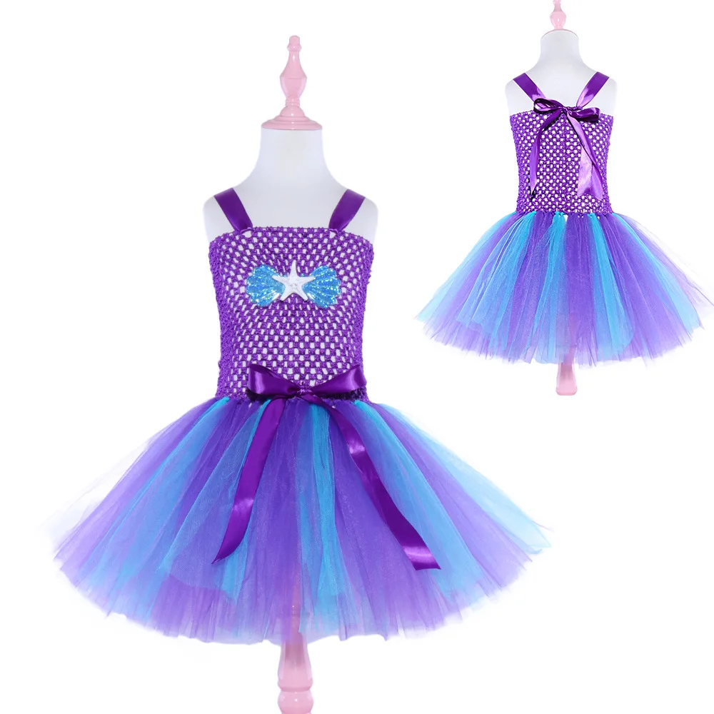 

Mermaid Princess Ballet Skirt Festival Performance Girl's Mesh Fluffy Skirt