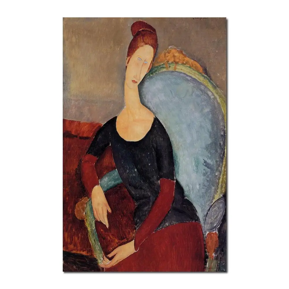 

Portrait of Jeanne Hebuterne Seated in an Armchair Amedeo Modigliani oil painting for sale online High quality Hand painted
