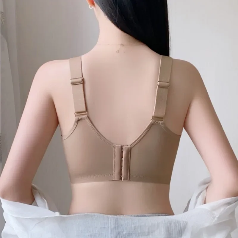 Ultra-thin bra non-underwired women's big breasts full cups breathable bras anti-walking light pair breasts gathered underwear